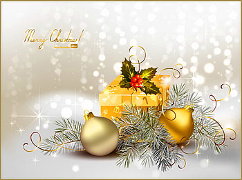 Christmas gold, christmas, green, red, silver, balls, gift, holly, gold HD wallpaper