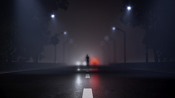 Art, Dark, Silhouette, Road, Markup, Fog, Blur, Smooth HD wallpaper