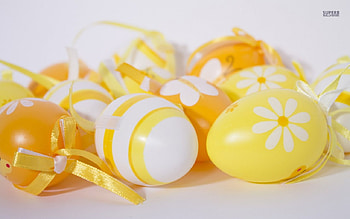 Easter Eggs, Yellow, Eggs, Easter HD wallpaper
