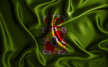 Jaen flag, , silk wavy flags, spanish provinces, Day of Jaen, fabric flags, Flag of Jaen, 3D art, Jaen, Europe, Provinces of Spain, Jaen 3D flag, Spain HD wallpaper