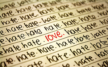 love, hate, word, paper HD wallpaper