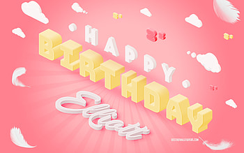Happy Birtay Elliott, 3d Art, Birtay 3d Background, Elliott, Pink Background, Happy Elliott birtay, 3d Letters, Elliott Birtay, Creative Birtay Background HD wallpaper