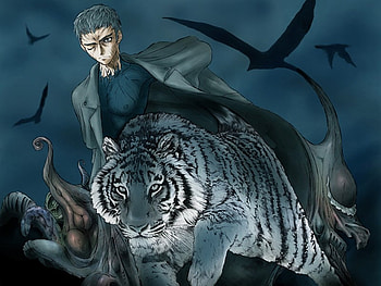 Master of Beast, animal, black, tiger, master, darkness, anime, game, tsukihime, beast HD wallpaper