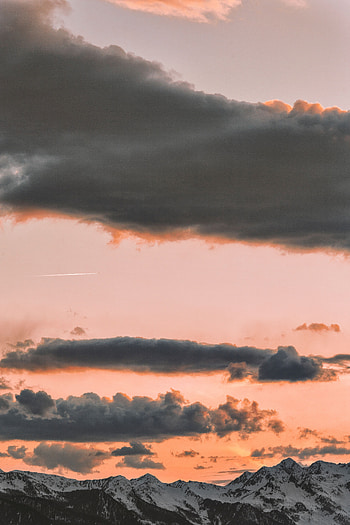 Nature, Sunset, Sky, Mountains, Clouds, Vertex, Tops, Porous HD phone wallpaper