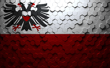 Flag of Lubeck, honeycomb art, Lubeck hexagons flag, Lubeck, 3d hexagons art, Lubeck flag HD wallpaper