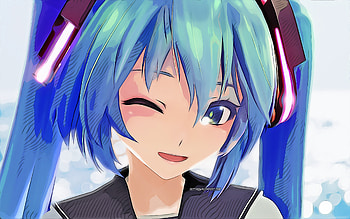 Hatsune Miku, , vector art, Vocaloid, manga, portrait, Vocaloid characters, Hatsune Miku Vocaloid, Hatsune Miku HD wallpaper