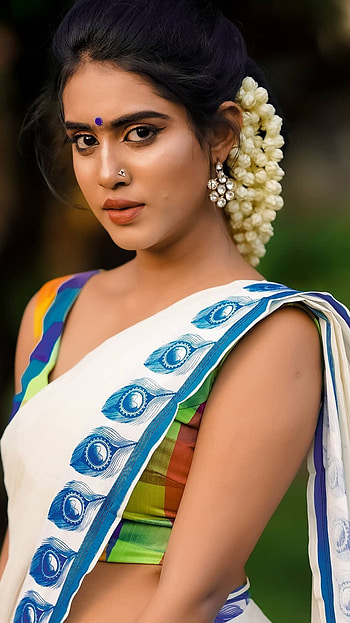 Nandita shankar, saree lover, model HD phone wallpaper