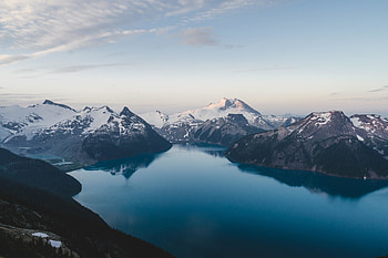 Lake, nature, blue, mountains, nature HD wallpaper