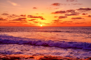 Water Sea Ocean Nature , ocean, sea, nature, sunset, evening, sunrise HD wallpaper