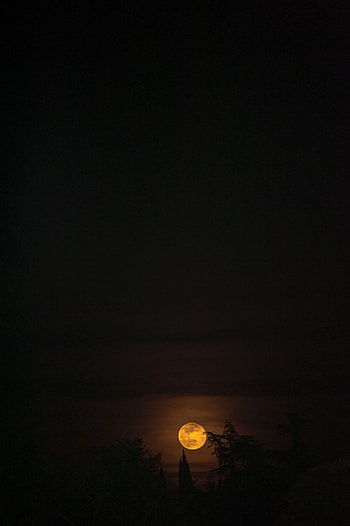 Sky, Night, Moon, Dark, Darkness, Full Moon HD phone wallpaper