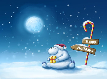 Holidays, Night, Moon, Bear, Pointer, Present, Gift HD wallpaper