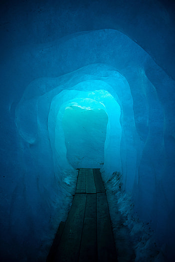 Nature, Ice, Glow, Cave, Tunnel HD phone wallpaper