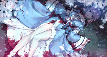 Saigyouji-Yuyuko, Saigyouji, girl, Anime, Yuyuko HD wallpaper