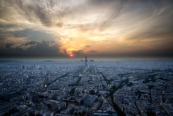 Paris, Cities, Sunset, Sky, Architecture, View From Above, France HD wallpaper