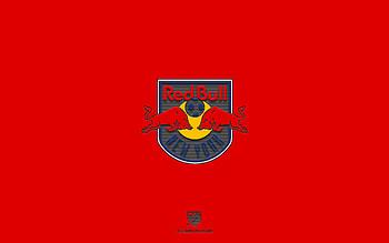 New York Red Bulls, red background, American soccer team, New York Red Bulls emblem, MLS, New York, USA, soccer, New York Red Bulls logo HD wallpaper