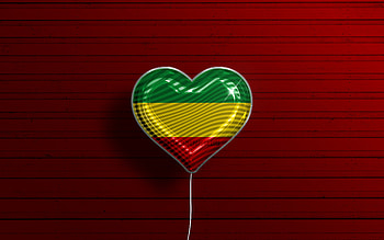 I Love Carchi, , realistic balloons, red wooden background, Day of Carchi, ecuadorian provinces, flag of Carchi, Ecuador, balloon with flag, Provinces of Ecuador, Carchi flag, Carchi HD wallpaper