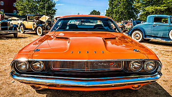 Dodge Challenger Classic, dodge-challenger, classic, cars, orange HD wallpaper