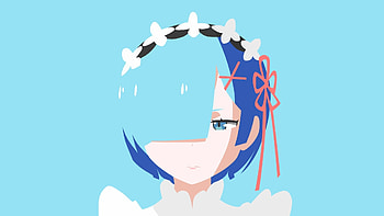 Blue hair, anime girl, re:zero, rem HD wallpaper