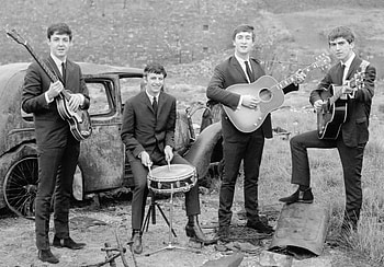 The Beatles, music, love, young, black and white HD wallpaper