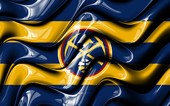 Denver Nuggets flag, , blue and yellow 3D waves, NBA, american basketball team, Denver Nuggets logo, basketball, Denver Nuggets HD wallpaper