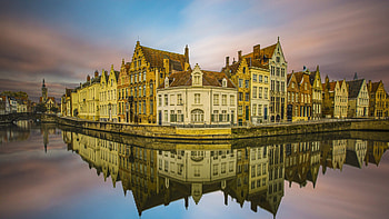 Spiegelrei canal, Belgium HD wallpaper