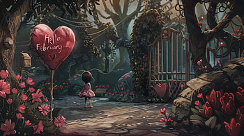 Enchanted February Fantasy Garden, february HD wallpaper