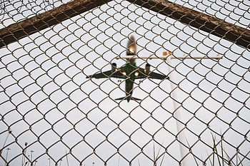 Miscellanea, Miscellaneous, Grid, Fence, Plane, Airplane, Takeoff HD wallpaper