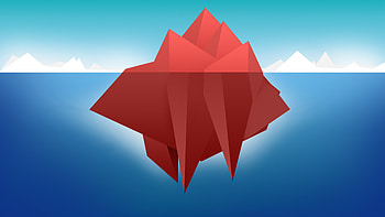 Red iceberg, submerged, artwork HD wallpaper