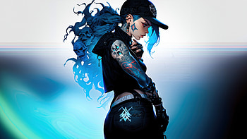 A Girl Bold Style With A Tattooed Twist, artist, artwork, digital-art HD wallpaper