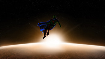 Martian manhunter, flight in space, superhero, DC hero HD wallpaper