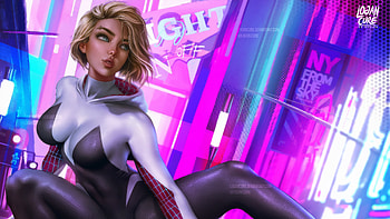 Spider Gwen New Arts, gwen-stacy, superheroes, artwork, artist, digital-art, deviantart HD wallpaper