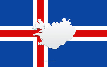 Iceland map silhouette, Flag of Iceland, silhouette on the flag, Iceland, 3d Iceland map silhouette, Iceland flag, Iceland 3d map HD wallpaper