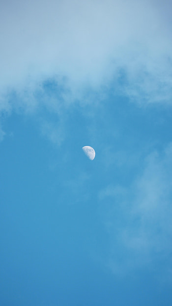 Nature, Sky, Moon, Month, Evening HD phone wallpaper