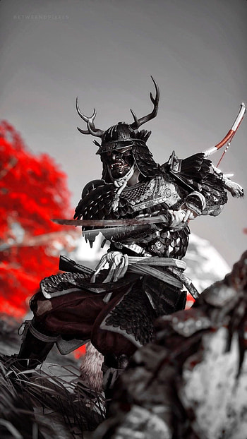 ghost of tsushima, red black HD phone wallpaper