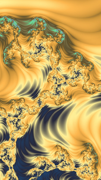 Vertical Fractal Background for Smart - Dark Blue and Yellow, yellow, blue, pattern, psychedelic, trippy, Abstract, fractal, abstract blue HD phone wallpaper