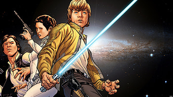 Luke Skywalker, Han Solo, Princess Leia, Artwork HD wallpaper