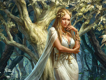 Forest Queen, CG, Forest, Fantasy, Queen HD wallpaper