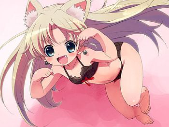 Neko Mouse Hunt, underwear, cute, girl, animal ears HD wallpaper
