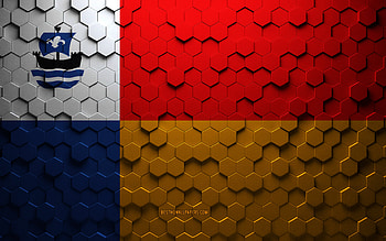 Flag of Almere, honeycomb art, Almere hexagons flag, Almere 3d hexagons art, Almere flag HD wallpaper