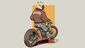 Wasteland Rider, artist, artwork, digital-art, bikes, artstation HD wallpaper