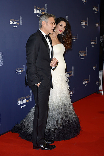 Cesar Awards, Amal Clooney's debut, Glamorous red carpet, Baby bump HD phone wallpaper