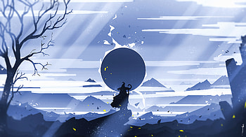 Art, Mountains, Sun, Vector, Silhouette, Journey HD wallpaper