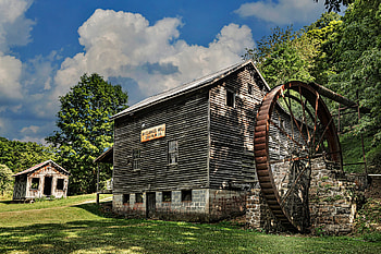McClungs Mill, Zenith, West Virginia, architecture, waterwheel, mill, usa HD wallpaper