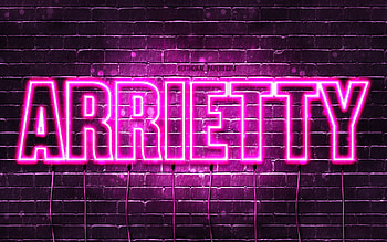 Happy Birtay Arrietty, , pink neon lights, Arrietty name, creative, Arrietty Happy Birtay, Arrietty Birtay, popular japanese female names, with Arrietty name, Arrietty HD wallpaper