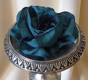 On a pedestal, blue, rose, pedestal, flower HD wallpaper