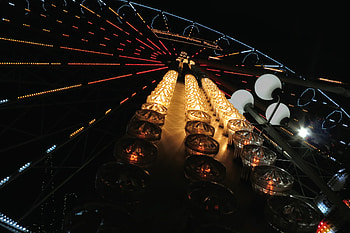 Lights, Dark, Miscellanea, Miscellaneous, Design, Construction, Illumination, Backlight, Ferris Wheel HD wallpaper
