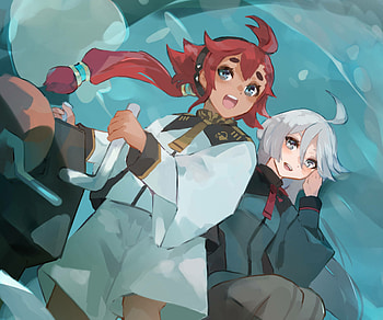 Miorine Rembran & Suletta Mercury, Suletta Mercury, Miorine Rembran, Anime, Mobile Suit Gundam: The Witch from Mercury HD wallpaper