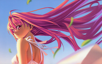 Anime Girl Pink Hairs In Air, anime-girl, anime, pink HD wallpaper