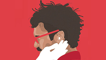 Ax64, Her film poster, Red illustration, Artistic HD wallpaper