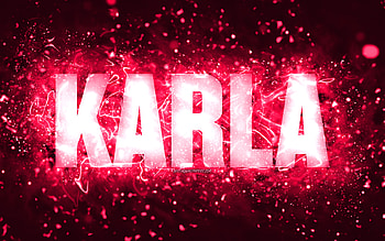 Happy Birtay Karla, , pink neon lights, Karla name, creative, Karla Happy Birtay, Karla Birtay, popular american female names, with Karla name, Karla HD wallpaper